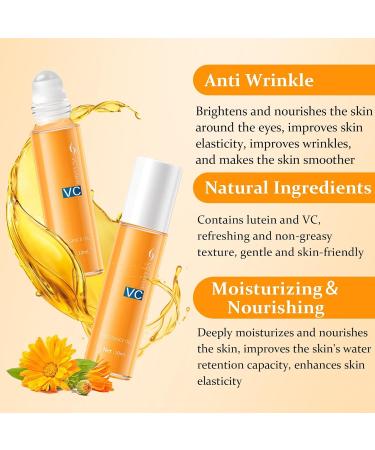 Huile S rum Contour des Yeux Anti-Rides S rum la Vitamine C Roll-On Contour des Yeux la Lut ine : Hydrate en profondeur R duit les cernes et les poches 2pcs - Buy Online on GoSupps.com