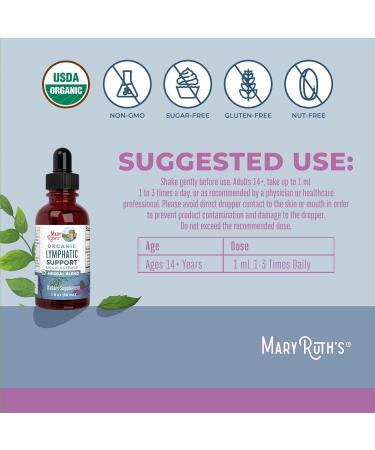 MaryRuth Organics Probiotic Digestion (Raspberry) for Women 40+ & Lymphatic Cleanse Drops | USDA Organic Clean Label Project Verified | Vitamins for Gut Health and Immunity | Vegan Gluten Free - Buy Online on GoSupps.com