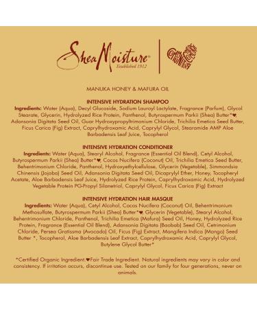 SheaMoisture Hydrate & Replenish Kit: Shampoo, Conditioner, & Hair Masque for Curly Hair - Manuka Honey & Marfura Oil - Deep Conditioning Treatment - 3 Count - Buy Online on GoSupps.com
