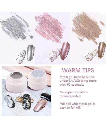 U-Shinein 2 Color Metallic Painting Gel - Golden & Silver Painted Nail Polish | 3D Metal Drawing Gel for DIY Manicure - Soak Off UV/LED Glossy Finish - Buy Online on GoSupps.com