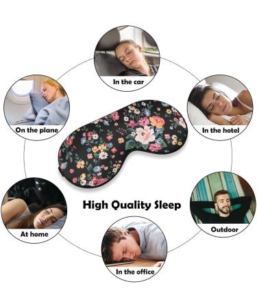 Fashion Flower Sleep Mask Eye Cover for Sleeping Blindfold with Adjustable Strap Blocks Light Night Travel Nap for Men Women - Buy Online on GoSupps.com