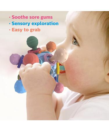 Baby Sensory Teething Toys for Babies 0-12 Months - Teething Ball for Infant Boys and Girls (Blue) - Buy Online on GoSupps.com