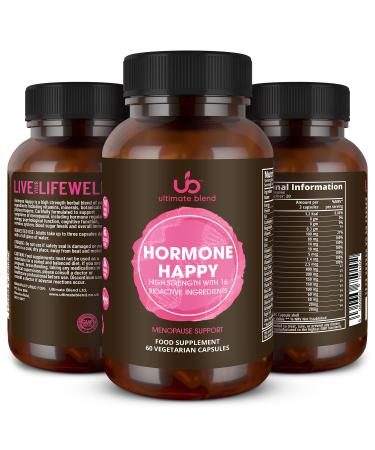 Ultimate Blend Hormone Happy Menopause Supplements - 60 Capsules | 16+ Active Ingredients | Daily Formula to Support Symptoms of The Menopause | Boost Energy & Immune | Vegan Friendly