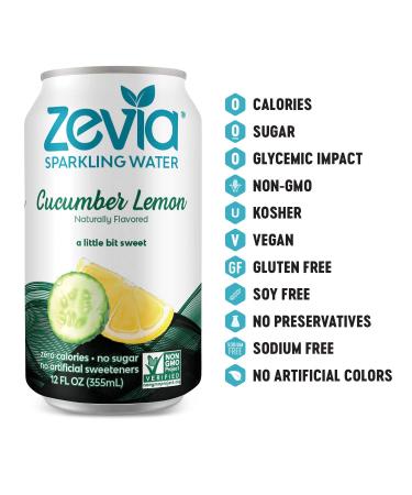 Zevia Sparkling Water Variety Pack - 24-Pack, 12oz Cans - Buy Online on GoSupps.com