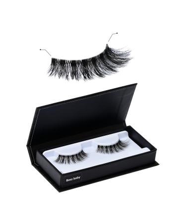 Gabeena Self-Adhesive False Eyelashes deliver a dramatic look with waterproof reusable and trimmable features. Soft flexible fake eyelashes are 100% handmade for beautiful eyes. (Boss Baby)