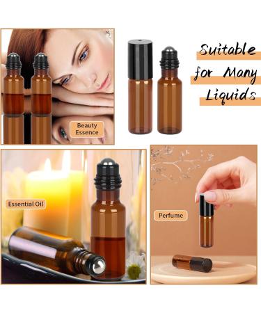 Ailvor 24pcs Essential Oils Roller Bottles 5ml Roll on Bottles with Stainless Steel Ball Glass Roller Bottles with Bottle Opener Dropper Pipette Label for Essential Oils Fragrance Aromatherapy Brown 24 Pack 5ml - Buy Online on GoSupps.com