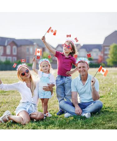 OBANGONG Canada Day Headbands - 4 Pcs Maple Leaf Flag Headband Set for Kids & Adults | Canadian Themed Party & Soccer Events Accessories - Buy Online on GoSupps.com