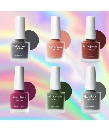 LOKFAR 6 Colors Matte Nail Polish Set - Mist Effect Velvet Gel Kit for Long Lasting Waterproof Nail Art - 8 ml/Bottle - Buy Online on GoSupps.com
