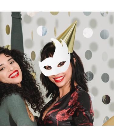 Dechous 14-Piece DIY Blank Masquerade Masks - White Paper Half-Light Art for Carnival & Cosplay - Buy Online on GoSupps.com