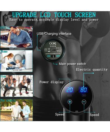 Deep Tissue Percussion Massage Gun for Athletes - 20 Speeds, 10 Heads - Matte Black | Pain Relief Back Massager - Buy Online on GoSupps.com