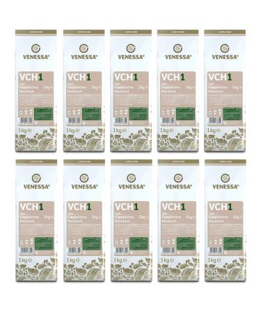 VENESSA VCH 1 Cappuccino Hazelnut 10 x 1 kg Very economical – Conservation pack – Instant soluble coffee with hazelnut flavour – Creamy aroma – All Vending & Office coffee machines