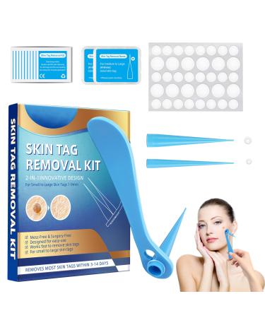 TYVOM 2-in-1 Skin Tag Kit Skin Tag Removal Patches Tag Bands Skin Tag Removal for Most Body Parts at Home DIY Easy Remove Small to Large (2mm-8mm)