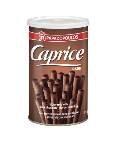 Caprice Greek wafer rolls with dark chocolate flavoured filling 115g Dark Chocolate 115 g (Pack of 1)