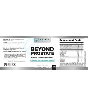 Empower Health Beyond Prostate Supplement Prostate Health Support with Saw Palmetto Zinc Red Raspberry and Stinging Nettle Urinary and Prostate Wellness Complex 60 Capsules - Buy Online on GoSupps.com