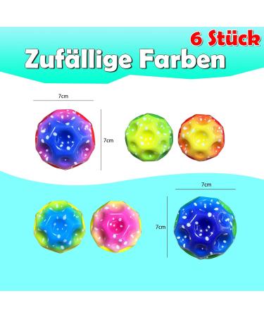 Yeelan Jump Ball Set - 6 Colorful 7cm Bouncing Balls for Kids | High-Jumping Rubber Space Balls for Indoor & Outdoor Play - Buy Online on GoSupps.com