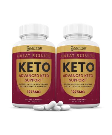 Justified Laboratories Great Results Keto ACV Pills 1275MG Formulated with Apple Cider Vinegar Keto Support Blend 60 Capsules (2 Bottles)