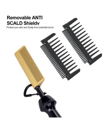 Dan Technology Mini Hot Comb - Dual Voltage Electric Hair Straightener for Travel & Home - Professional Pressing Comb for Natural Black Hair - Gold - Buy Online on GoSupps.com