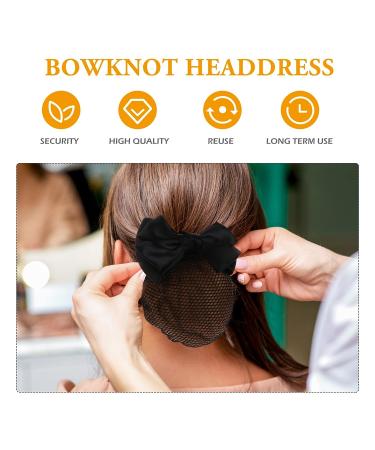 KALLORY French Barrette Hair Bun Net Mesh Cover Bowknot Hair Clip for Women (Black) - 11.5*7cm - Buy Online on GoSupps.com