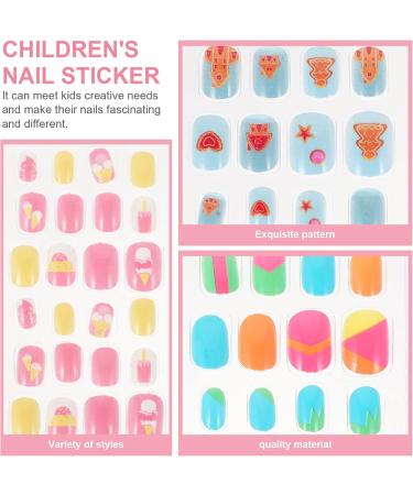 minkissy Fake Nails 5 Boxes Children's s 3d Stickers for Kids Full Cover Child Nail Kids Fake Nail Trendy Stickers Cartoon s Sparkle Stickers Girl Stickers Halloween Nail Set Abs - Buy Online on GoSupps.com