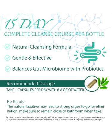 zyy 15 Days Cleans Advanced Gut and Colon Support 15 Day Gut Cleanse Detox for Women & Men with Senna Cascara Sagrada & Psyllium Husk Non-GMO 15 Vegetarian Capsules - Buy Online on GoSupps.com