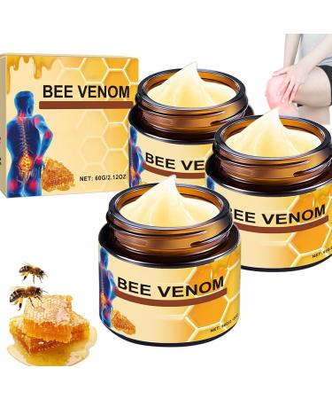 3pcs Bee Venom Skin Treatment Cream Bee Venom Skin Repair Cream Professional Joint Gel Suitable for Hand Shoulder Neck Knee 5.9*2.04*2.04 IN