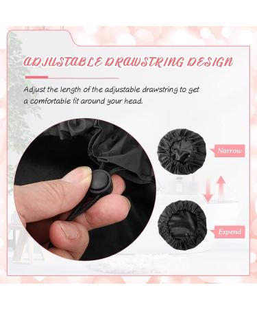 8 Pcs 15 Jumbo Shower Cap Set | Extra Large Waterproof Satin Hair Cap | Reusable XL Shower Caps for Women Men | Ideal for Thick Long Hair & Dreadlocks | Black - Buy Online on GoSupps.com