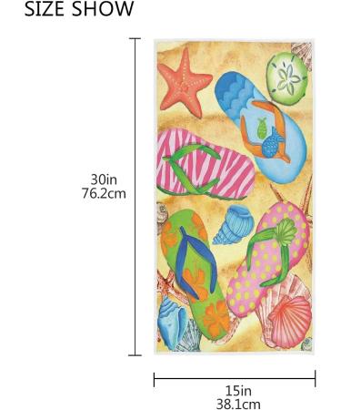 Vdsrup Beach Flip Flops Hand Towels - Summer Seashell Starfish Design - Soft Kitchen Tea Towel - 16 X 30 in - Housewarming Gift - Buy Online on GoSupps.com