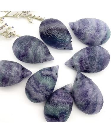 Crystal Natural Fluorite Stone Quartz Hedgehog Ornaments Hand Carved Stones Purification Office Decoration Stones Gifts JZIGTDEM