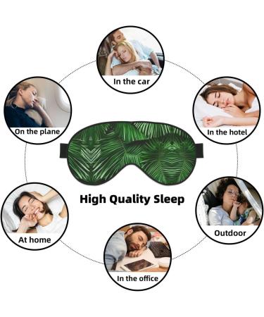 Cute Green Palm Leaves Eye Mask - Double-Sided Sleep Mask for Ultimate Light Blocking & Comfort | Enhance Sleep Quality - Buy Online on GoSupps.com