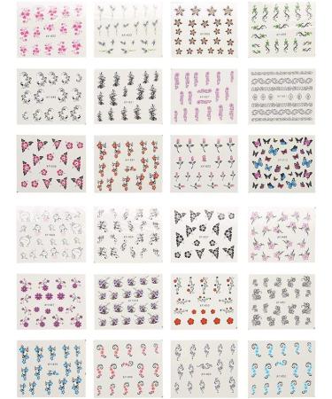 Nail DIY Decals 50 Sheets Mixed Flower Butterfly Cartoon Nail Art Water Transfer Sticker Nail Art Stickers Nail Accessory for Festival Decoration and Daily Nail Design(XF) - Buy Online on GoSupps.com