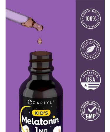 Carlyle Kids Melatonin Liquid | 1 fl oz | Two Pack | Fruit Flavor | Drug Free Childrens Supplement - Buy Online on GoSupps.com