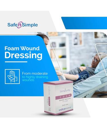 Safe n Simple Medical Foam Dressing 12 Pack Highly Absorbent Non-Adherent 2x2 Wound Care Pads for Optimal Healing - Buy Online on GoSupps.com