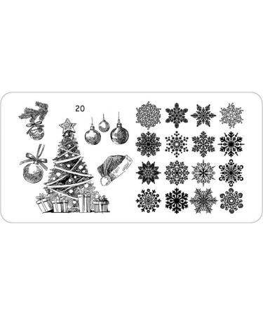 Christmas X-Mas MD-20 Stamping Template Plate Nailart Nails Nail Design