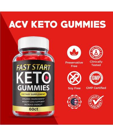 Fast Start Keto Gummies - 2 Pack Vegan Non-GMO with ACV, B12, B6 - 120 Count - Buy Online on GoSupps.com