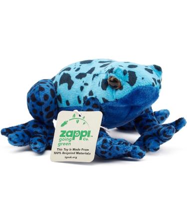 Zappi Co 100% Recycled Plush Poison Dart Frog Blue Toy - Eco-Friendly Stuffed Animal Collection for Newborns (15cm Width) - Buy Online on GoSupps.com