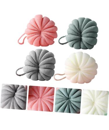 4pcs Pumpkin Bath Balls | Exfoliating Shower Sponges & Loofah Scrubber for Body Care - International Shipping Available - Buy Online on GoSupps.com