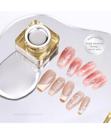 Metallic Painting Gel Nail Polish - Mirror Gold Liner Gel Polish - 3D Metal Painting Nail Varnish - Metal Painting Gel - Mirror Nails Finish - Nail Liner Painting Gel Polish DIY Nail Drawing at Home - Buy Online on GoSupps.com