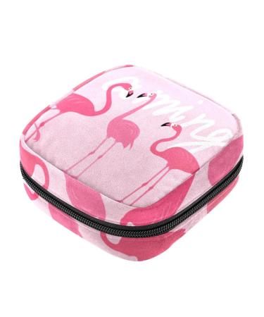 Flamingo Period Bag Menstrual Cup Pouch Large Storage Bag Sanitary Purse for Sanitary Napkin Pads Pads Organizer for Girls Women Multicoloured 05