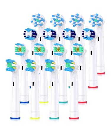 Toothbrush Heads for Oral B, 16 Pack Professional Electric Toothbrush Replacement Heads Compatible with Pro Genius and Smart 16 Pack Replacement Brush Heads