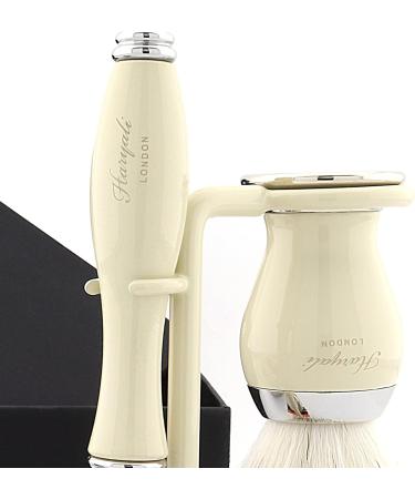 Premium Men's Shaving Set - Badger Hair Silver Tip Brush with Stand & Soap for Ultimate Shaving Experience - Buy Online on GoSupps.com