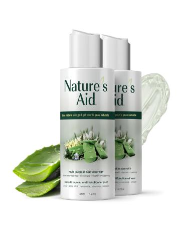 Nature's Aid Original Skin Gel: Award-Winning Multipurpose Skin Gel Formula Featuring Aloe Vera Gel Extract - 3X Factor. Works for After Sun Care Dry Flaky & Itchy Skin Facial Acne Skin Rashes Bug Bites & Stings. 125ml x 2 Pack