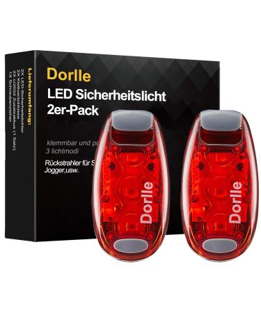Dorlle LED safety light flashing light school satchel 2er set flashing clip for running child safety backpack sports bag with bracelet pets red - Buy Online on GoSupps.com