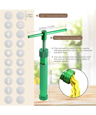 Wokape 37Pcs Stainless Steel Clay Extruder & Fondant Decorating Tool Set - Green - Buy Online on GoSupps.com