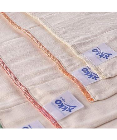 XKKO Prefolds - 100% Organic Cotton Muslin Diapers for Newborns (6 Pack) | Yellow Hem 29x30.5 cm | Eco-Friendly Folding Diapers - Buy Online on GoSupps.com