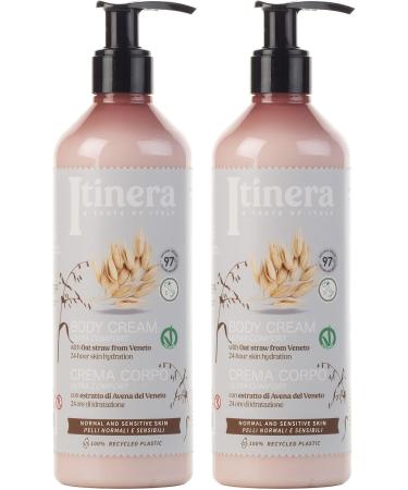  sarcia.eu ITINERA Cream Body Lotion for Normal and Sensitive Skin with Veneto Oats 97% Natural Ingredients 370 ml - Pack of 2 - Buy Online on GoSupps.com