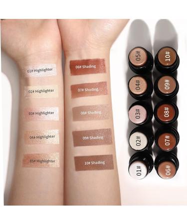 2Pcs Contour Highlighter Stick Duo - Cream Foundation & Bronzer Pen for Long-Lasting Highlighting & Shading Makeup - Shades 02+07 - Buy Online on GoSupps.com