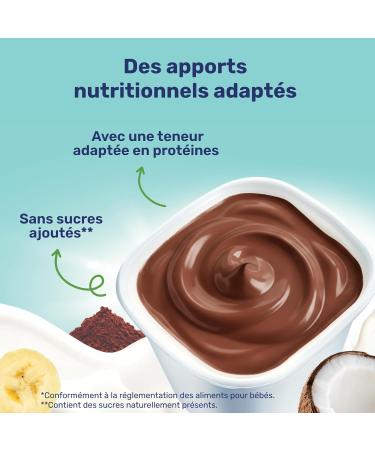 Nestl - P tit Gourmand Lait de Coco Banane Cacao - Cr me Dessert Gourmande pour B b 6 Mois+ - Alimentation B b - Aternative V g tale - Moins Sucr - Sans Colorant ni Conservateur 4x90g (Lot de 4) - Buy Online on GoSupps.com