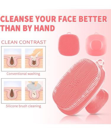 Silicone Face Cleaning Brush - Waterproof Manual Brush for Men & Women | Pink Skin Care Tool for Cleaning & Peeling - Buy Online on GoSupps.com