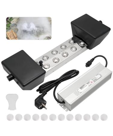 Muyirted 10-head Ultrasound fog maker 7L/ h fog humidifier with 400W power supply and buoy fogger can be used for glass container garden landscape greening