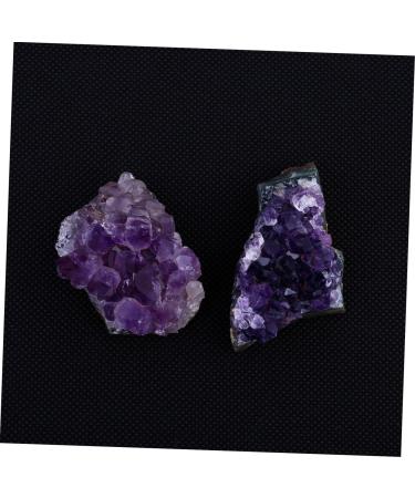 LIFKOME 2pcs Amethyst Cluster Rock Chip Rough Crystal Specimen Geode Natural Crystal Decoration Energy Druze - Buy Online on GoSupps.com
